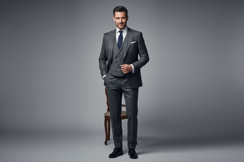 a handsome man wearing a bespoke suit